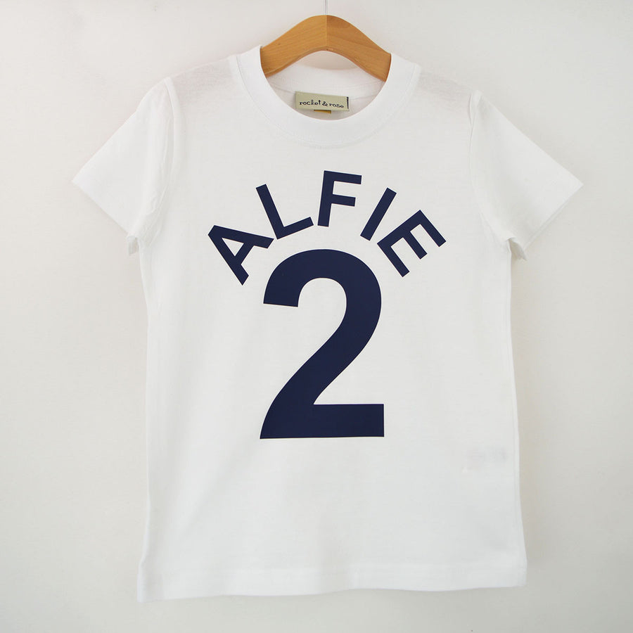 Arched Number & Name Birthday BABY & KIDS T-Shirt