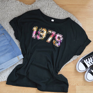 Birth Year College Print ADULT T-Shirt