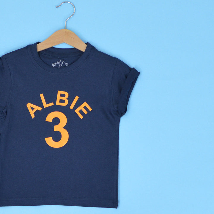 Arched Number & Name Birthday BABY & KIDS T-Shirt