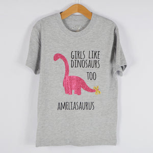 Girls Like Dinosaurs Too T-Shirt