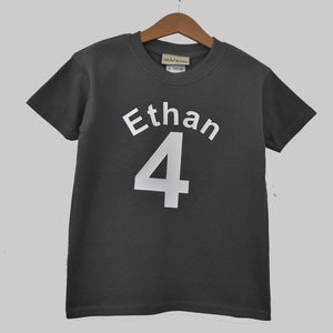 Arched Number & Name Birthday BABY & KIDS T-Shirt