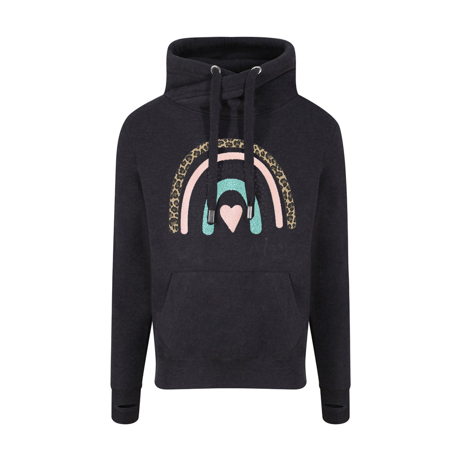 Boho Rainbow Cross Neck Hoodie