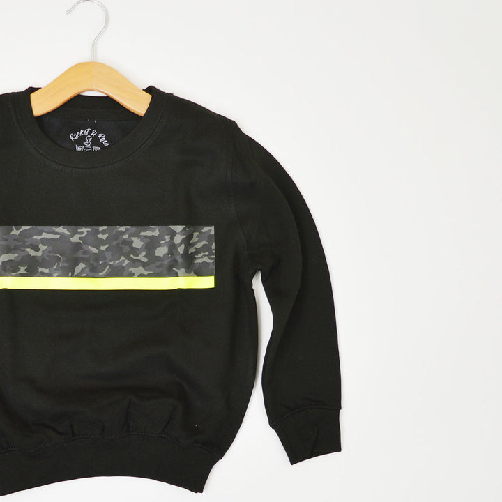 Camo & Neon Stripe Sweatshirt