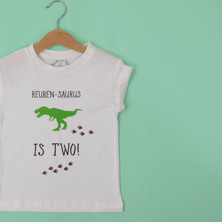 Dinosaur Foot Prints Birthday T-Shirt