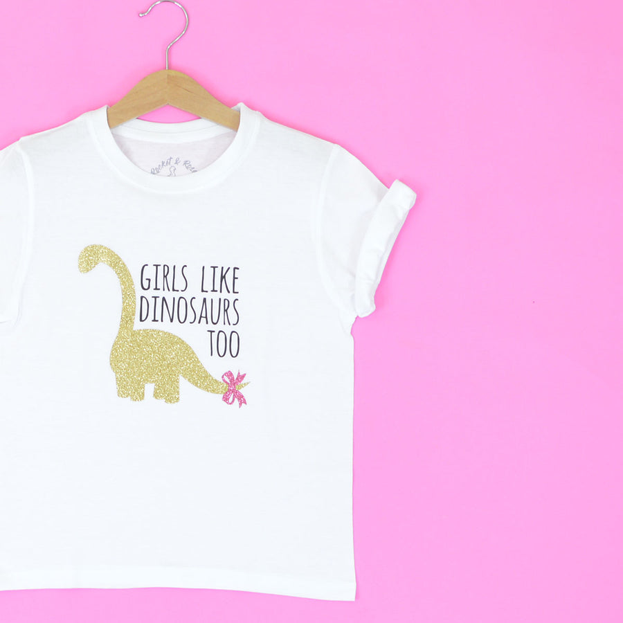 Girls Like Dinosaurs Too T-Shirt