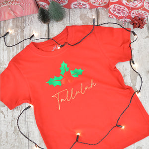Holly Foil Personalised T-Shirt