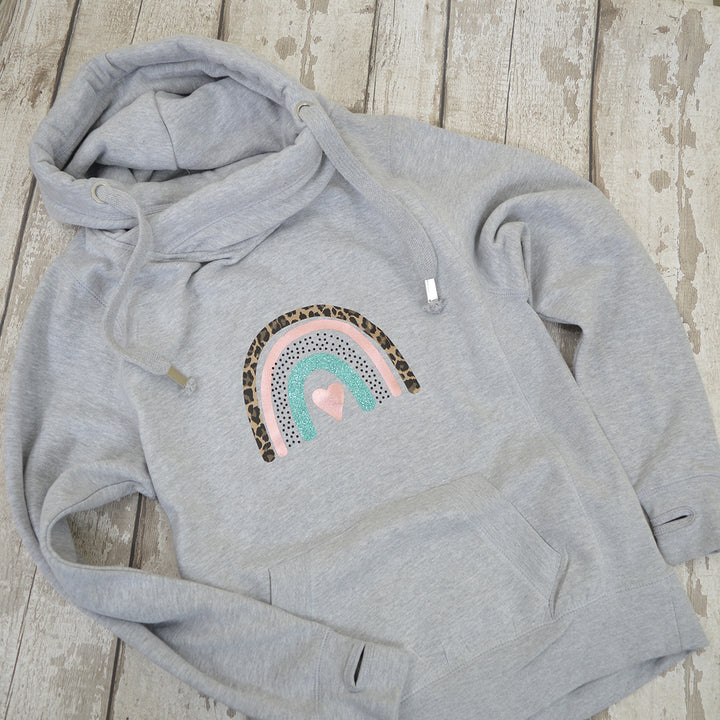 Boho Rainbow Cross Neck Hoodie