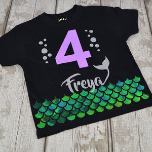 Mermaid Scale Birthday T-Shirt