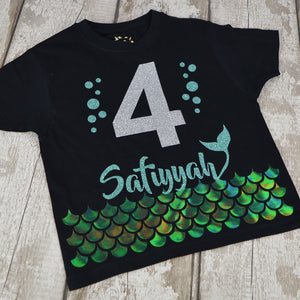 Mermaid Scale Birthday T-Shirt