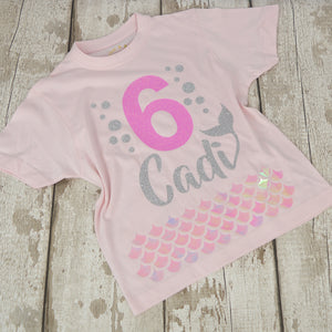 Mermaid Scale Birthday T-Shirt