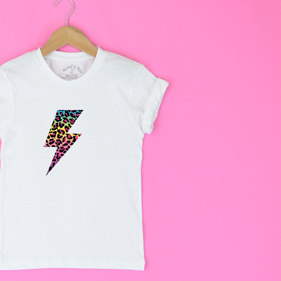 Rainbow Leopard Thunderbolt T-Shirt