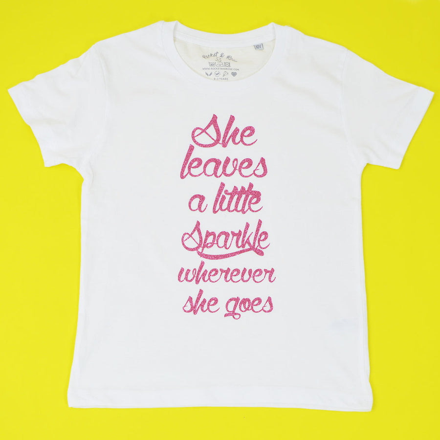 She leaves a little Sparkle Wherever she goes ORGANIC ADULT T-Shirt