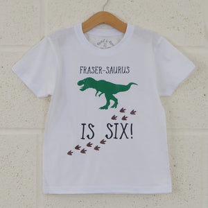 Dinosaur Foot Prints Birthday T-Shirt