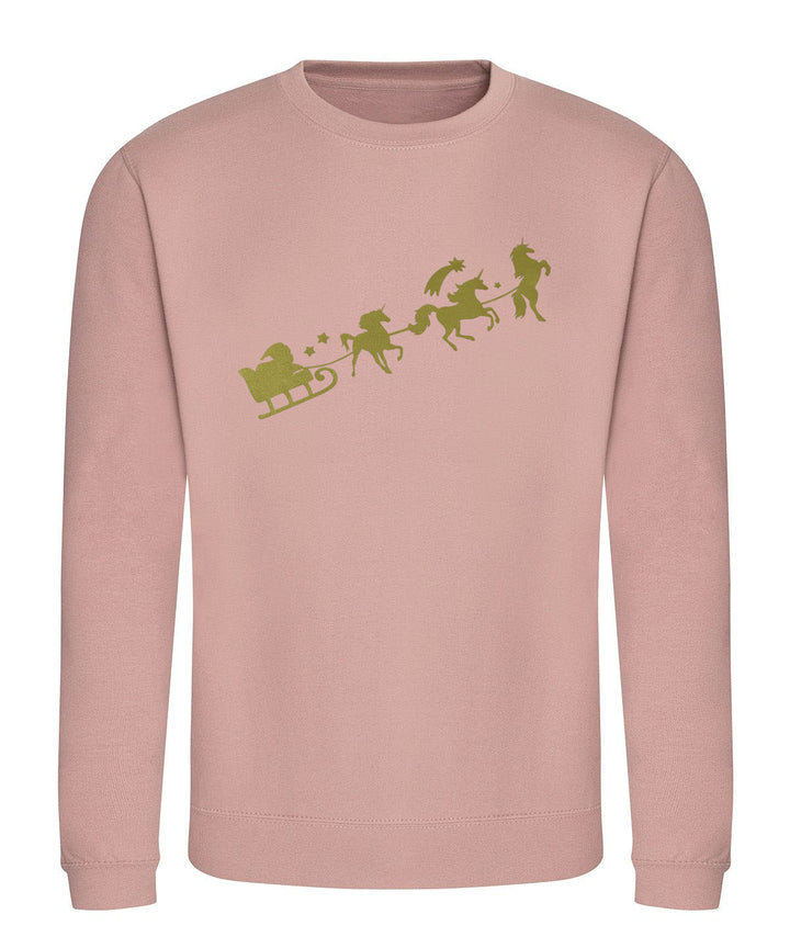 Unicorn Sleigh KIDS Christmas Sweatshirt