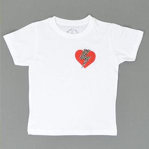 Leopard Flash Heart Embroidered T-Shirt