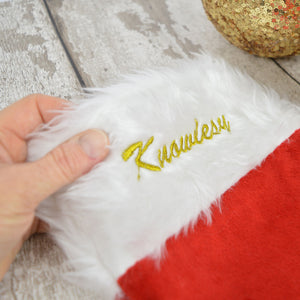 Personalised Christmas Stocking -Embroidered with a name of your choice
