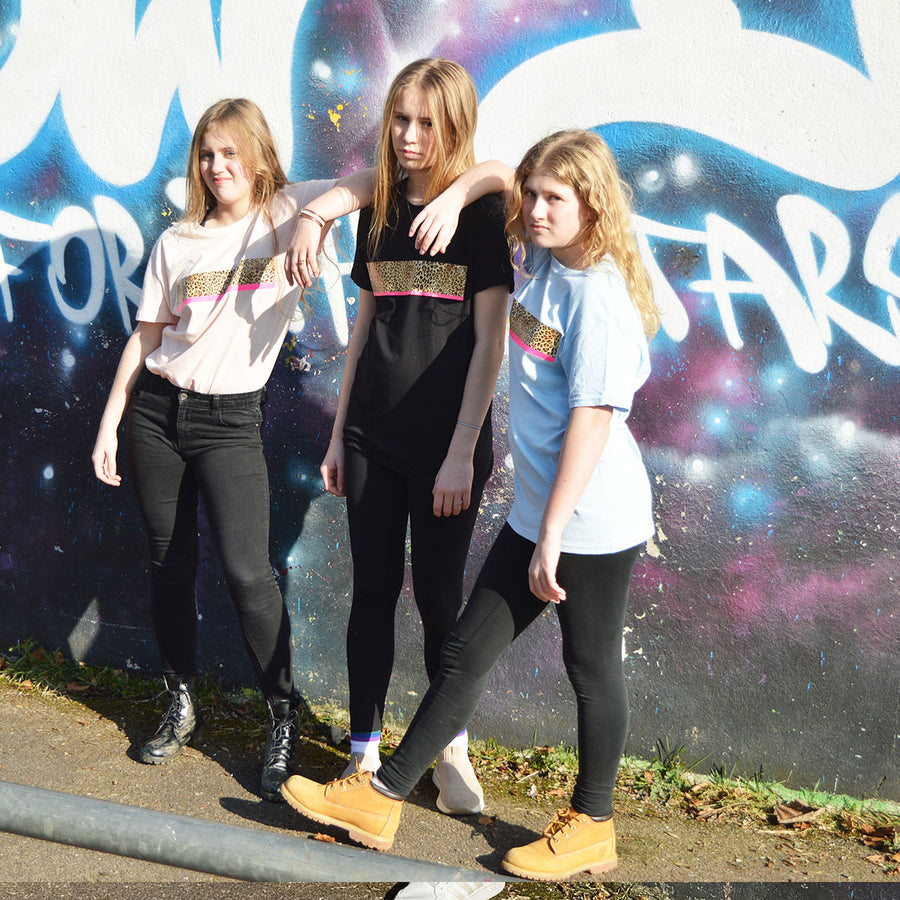 Leopard Neon Stripe TWEEN Tee