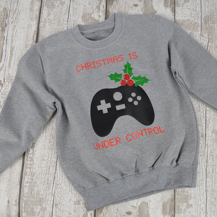 Christmas is Under Control Gamer KIDS Sweatshirt