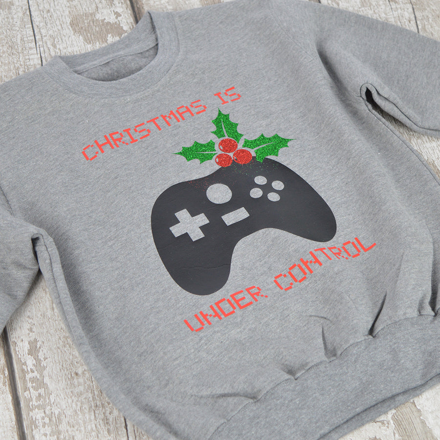 Christmas is Under Control Gamer KIDS Sweatshirt