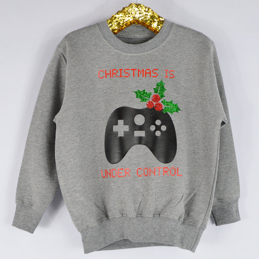 Christmas is Under Control Gamer KIDS Sweatshirt