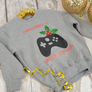 Christmas is Under Control Gamer KIDS Sweatshirt