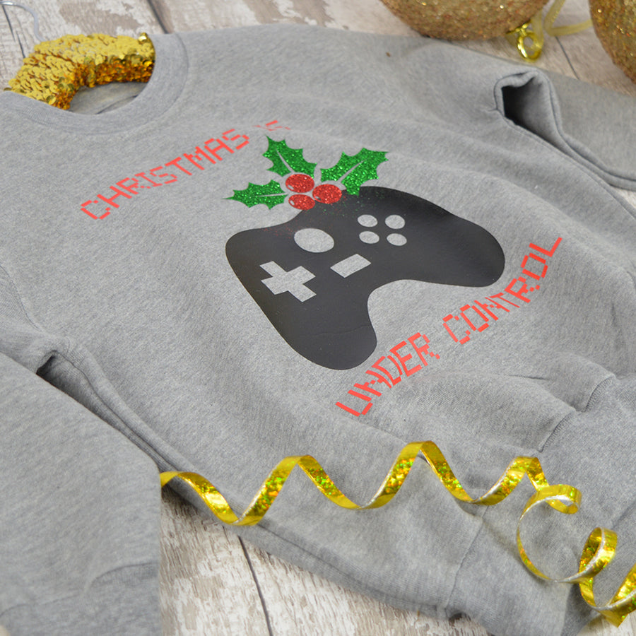 Christmas is Under Control Gamer KIDS Sweatshirt
