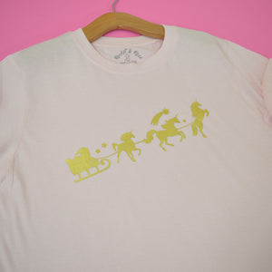Unicorn Sleigh KIDS Christmas T-Shirt